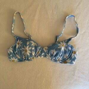 Blue daisy bikini top